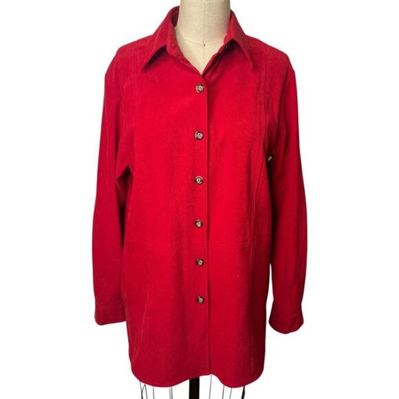 Talbots Red Stretch Button Up Shirt Women's Size S - Picture 1 of 7